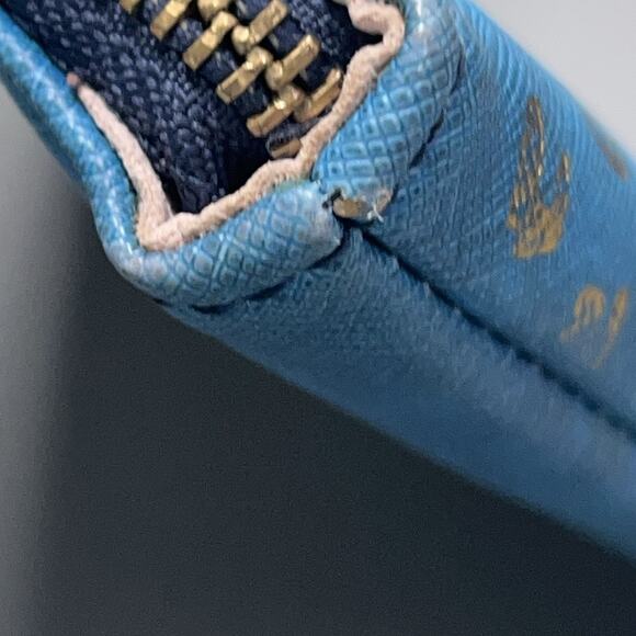 Anthropologie Nikki Cade Studio World Map Clutch Purse Blue Graphic Print Zip - Picture 13 of 14